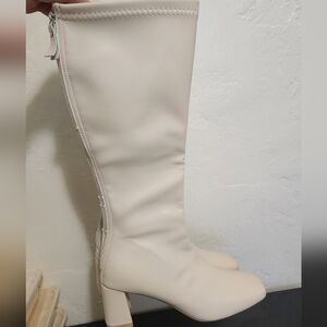 Elegant Cream Knee-High Boots
